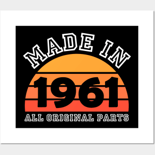 Made 1961 Original Parts 60th Birthday Posters and Art